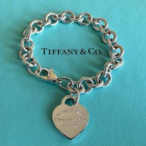 Tiffany&Co. Please Return To Heart Tag Sterling Silver Bracelet 7.5"